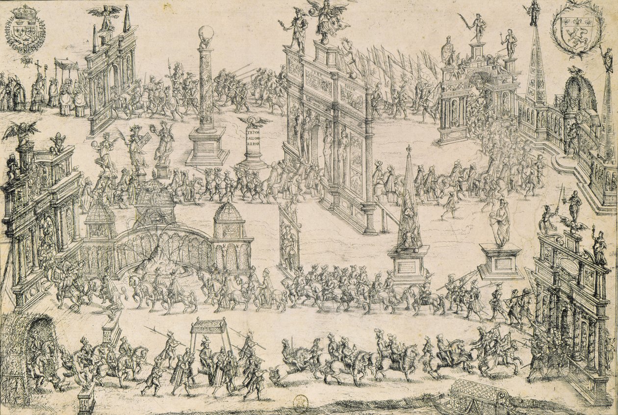 La entrada de Enrique IV (1553-1610) en Lyon, 4 de septiembre de 1595 de French School