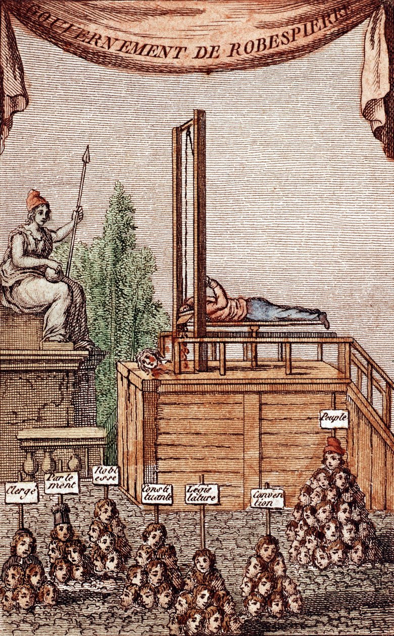 La ejecución de Robespierre, el 28 de julio de 1794 de French School