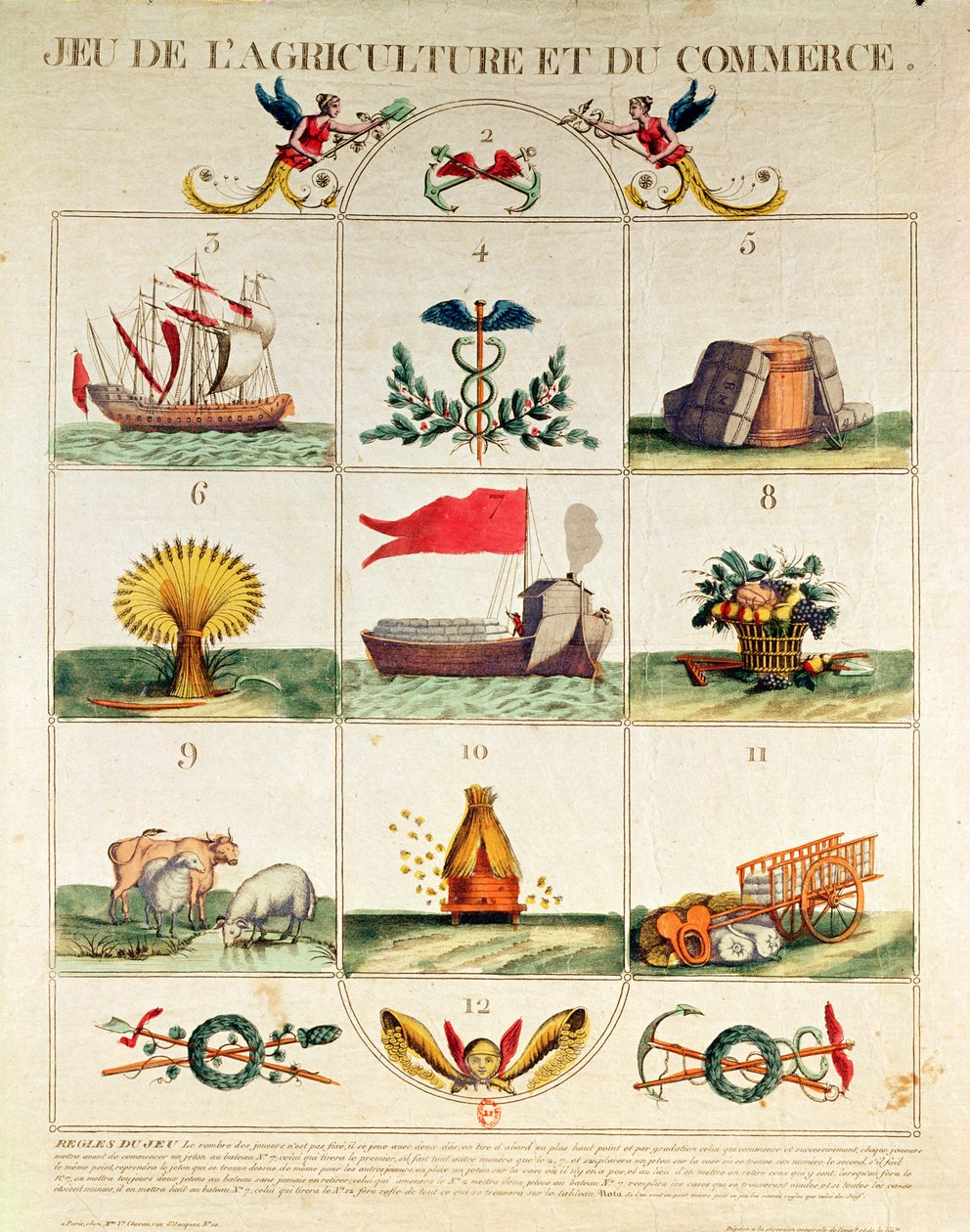 El juego de la agricultura y el comercio, finales del siglo XVIII de French School