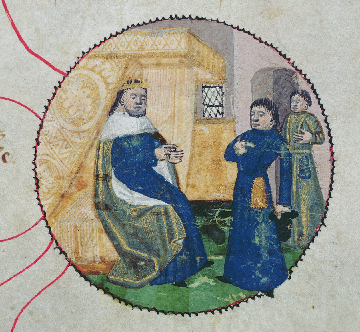 La genealogía de Carlos V y Carlos VI, detalle de Carlos VI (1368-1422) de French School