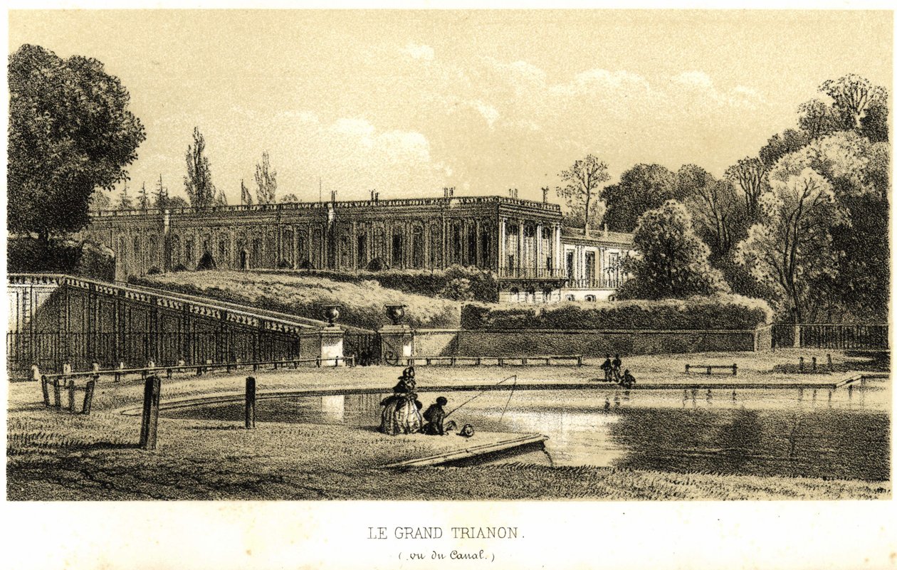 El Gran Trianón, visto desde el canal en Versalles en 1857 de French School
