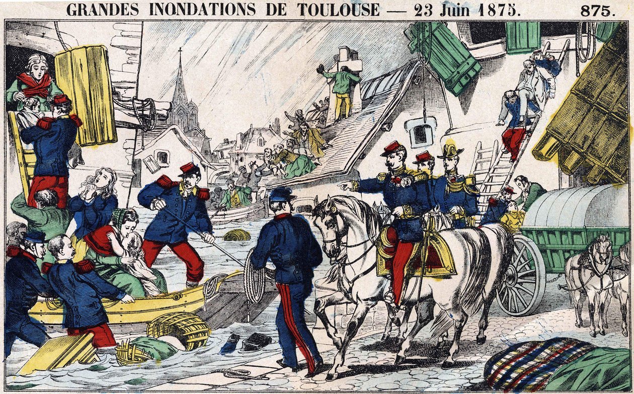 Las grandes inundaciones de Toulouse el 23 de junio de French School