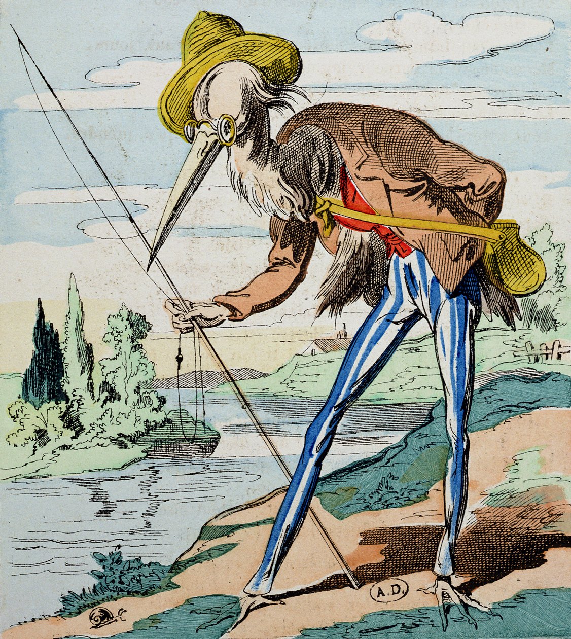 La Garza, de Fábulas de la Fontaine de French School