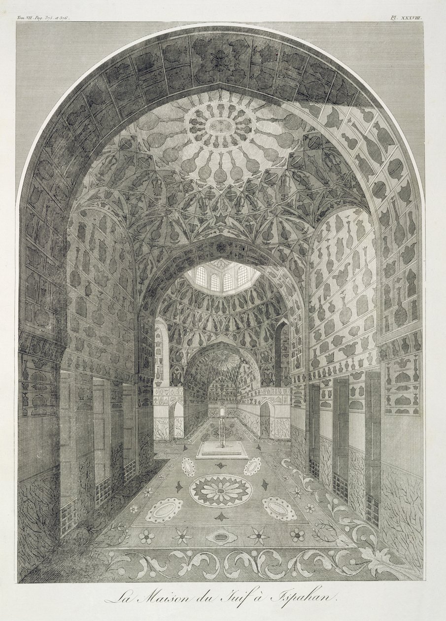 La Casa del Judío en Isfahan, de Viajes del Caballero Chardin en Persia, y otros Lugares de Oriente, por Jean Chardin (1643-1713), publicado en 1811 de French School