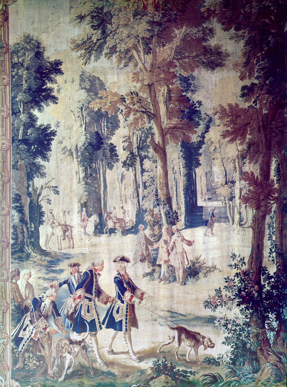 La caza de Luis XV, tapiz, mediados del siglo XVIII de French School