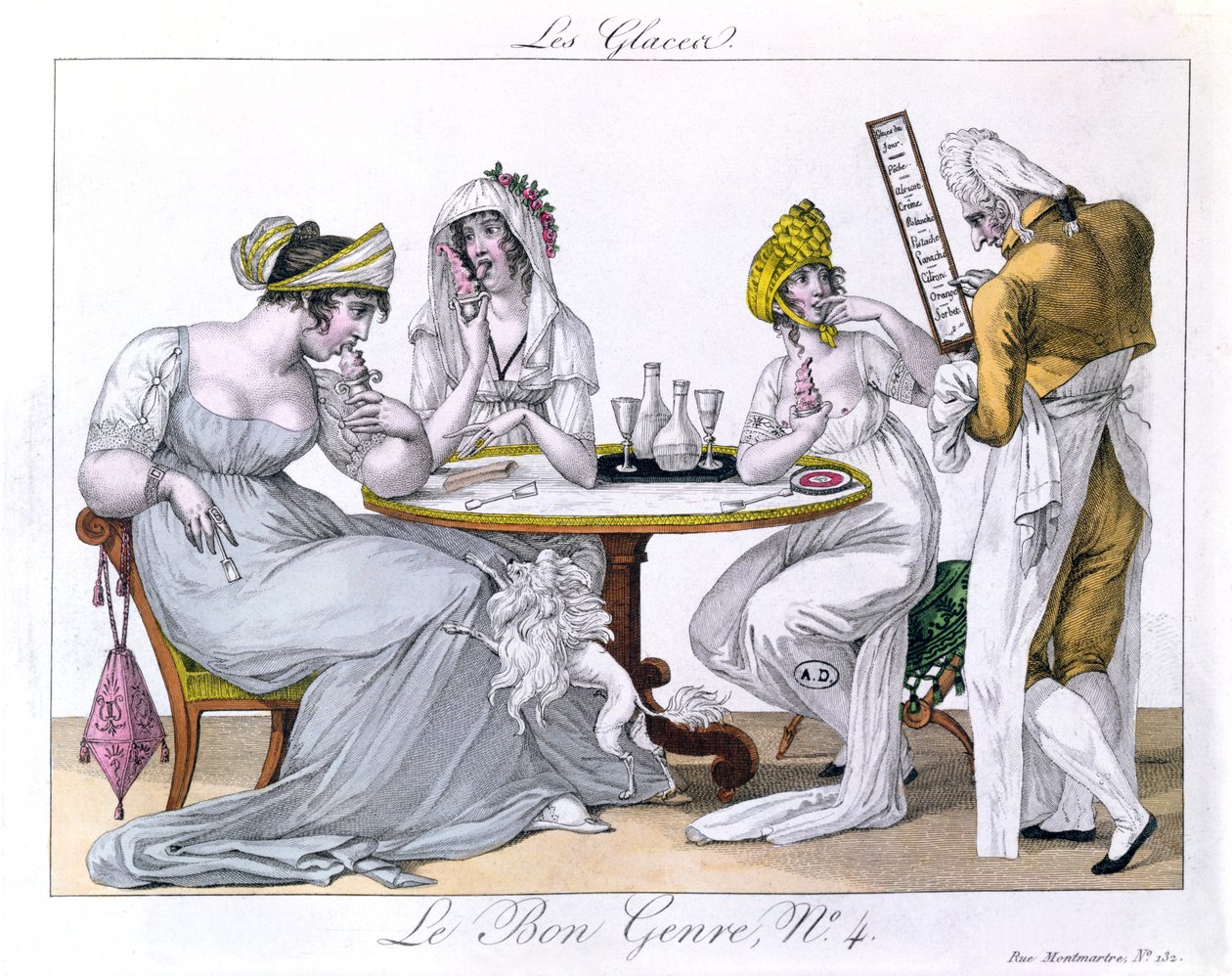 El helado, plat 4 de Le Bon Genre, París, 1827 de French School
