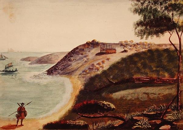 La isla de Dakar con vista de la casa de un misionero en construcción de French School