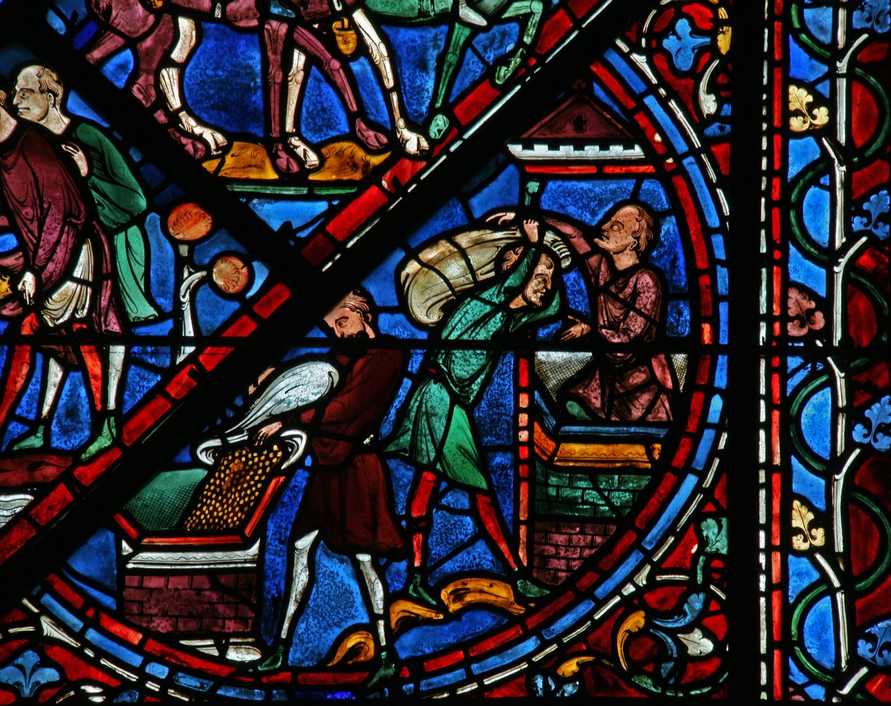 La ventana de José: Los egipcios almacenan el trigo de French School