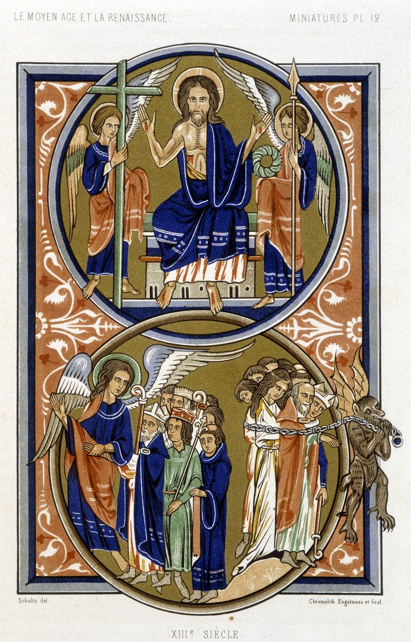 El Juicio Final - Facsímil de una miniatura del Salterio de San Luis de French School