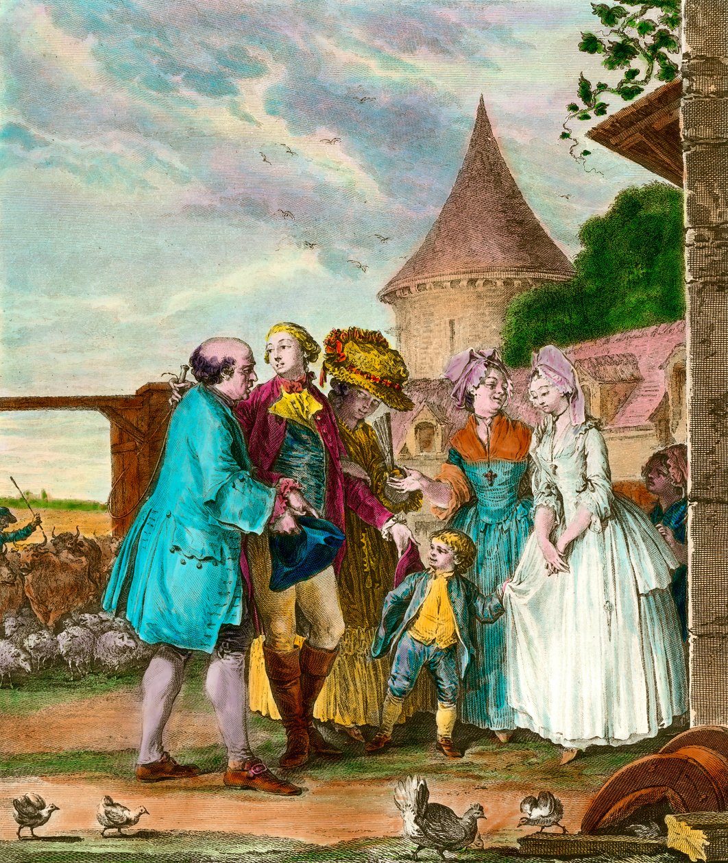 El Señor y su labrador. Grabado del siglo XVIII. Colección particular. de French School