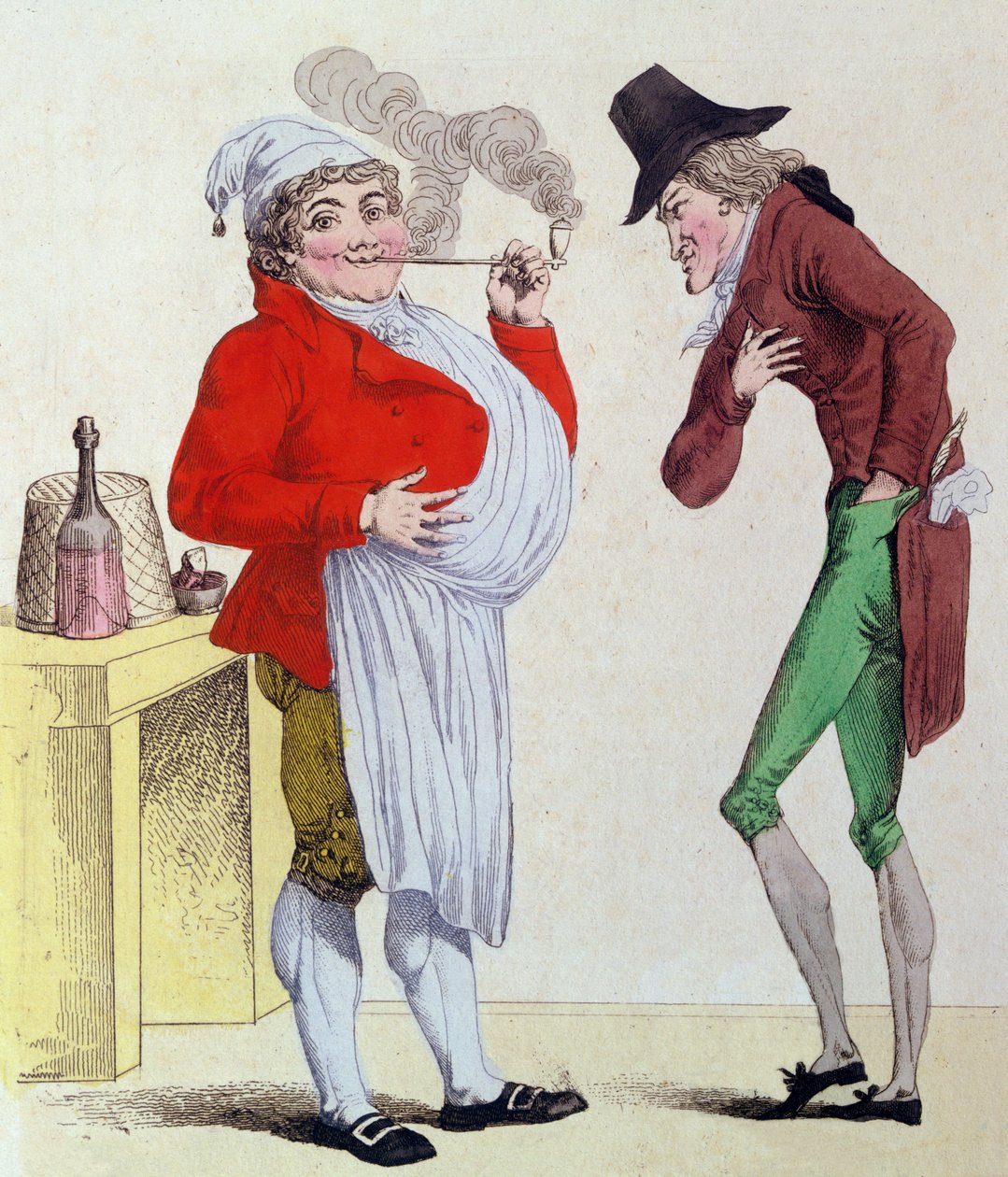 El hombre sin preocupaciones y el hombre sin dinero, mayo 1815 de French School