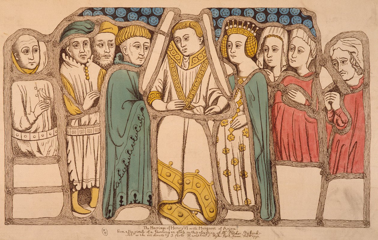 El matrimonio de Enrique VI de Inglaterra y Margarita de Anjou en 1445, 1793 de French School