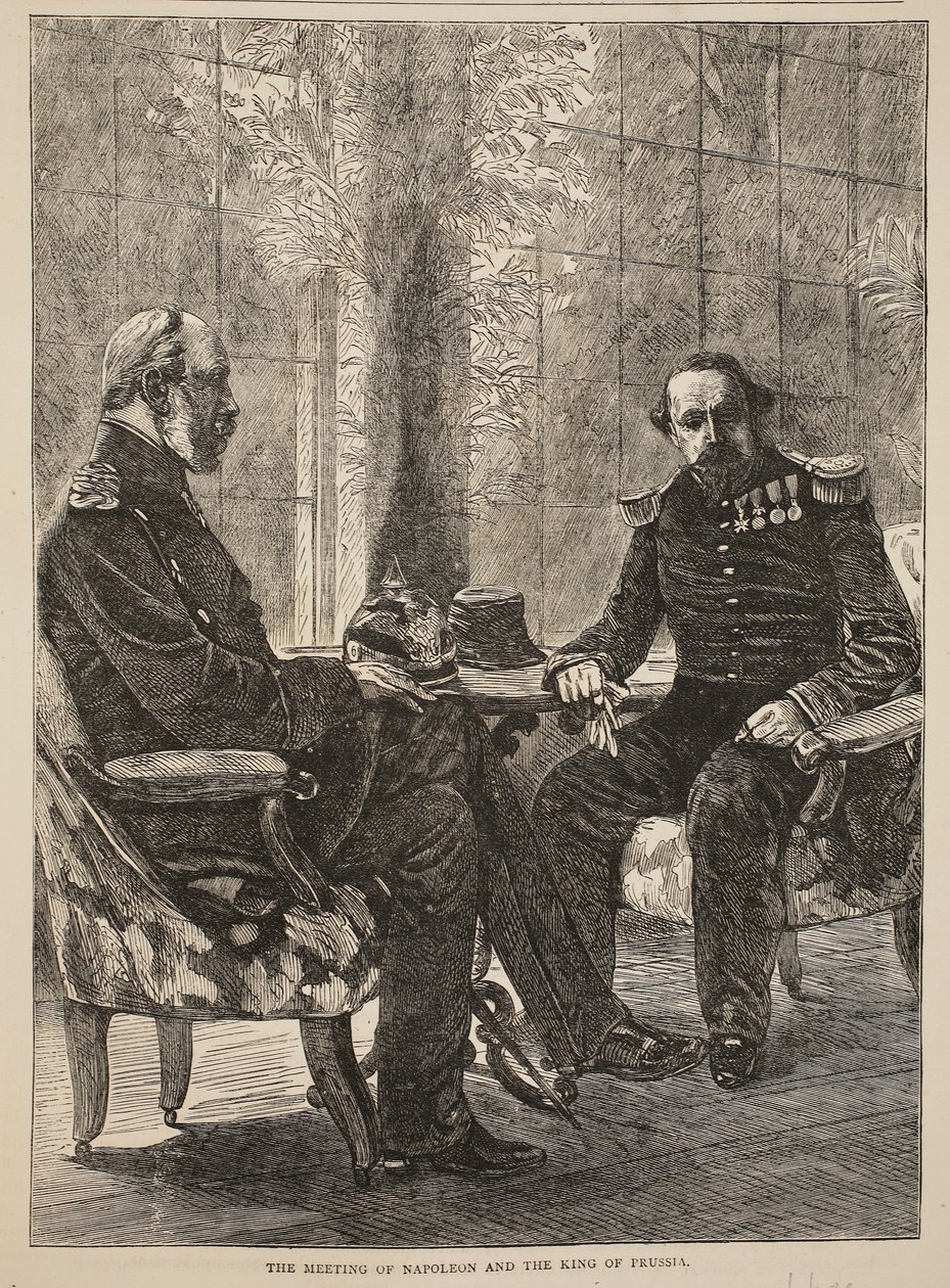 El encuentro de Napoleón y el Rey de Prusia, septiembre 1870, ilustración de la Historia de la Guerra entre Francia y Alemania, 1870-1871 de French School
