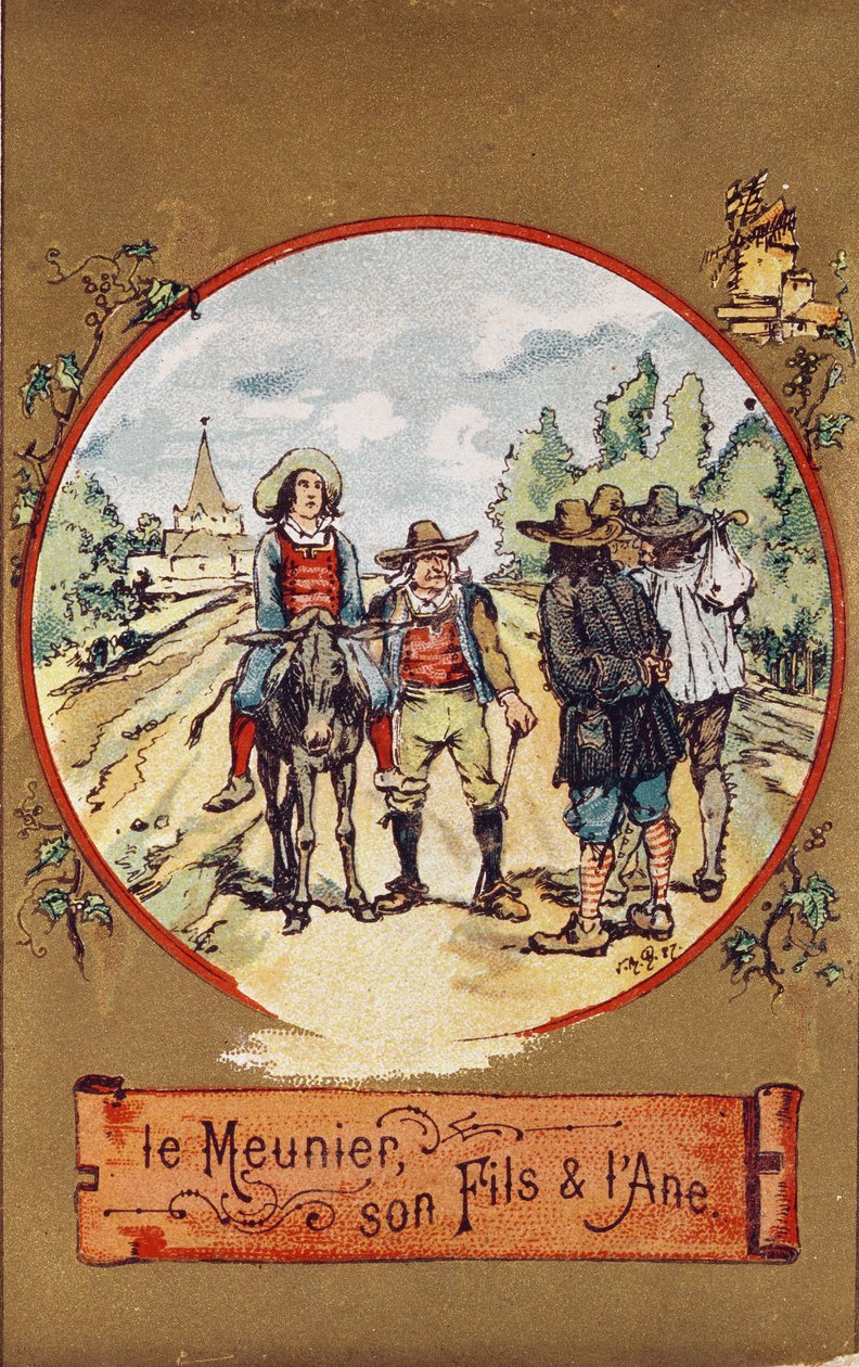 El molinero, su hijo y el burro, c.1880 de French School