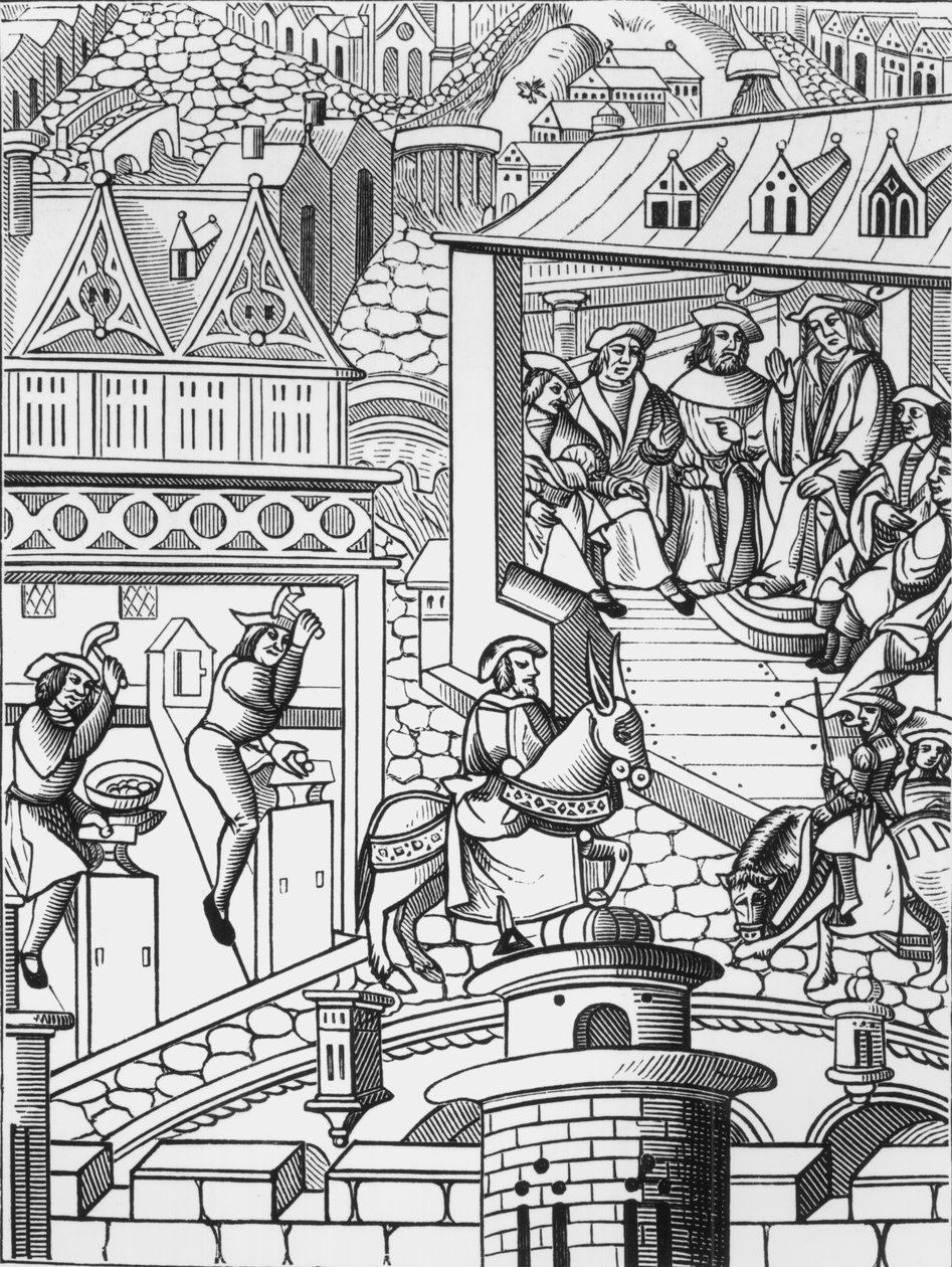 La Casa de la Moneda, después de un grabado en De lInstitution de la Chose Politique, una traducción de la obra latina de Francis Patricius, publicada en 1520 de French School