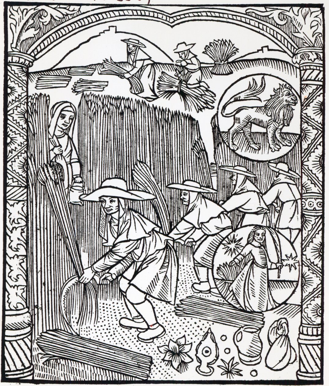 El Mes de Agosto, de un calendario de pastores, 1496 de French School
