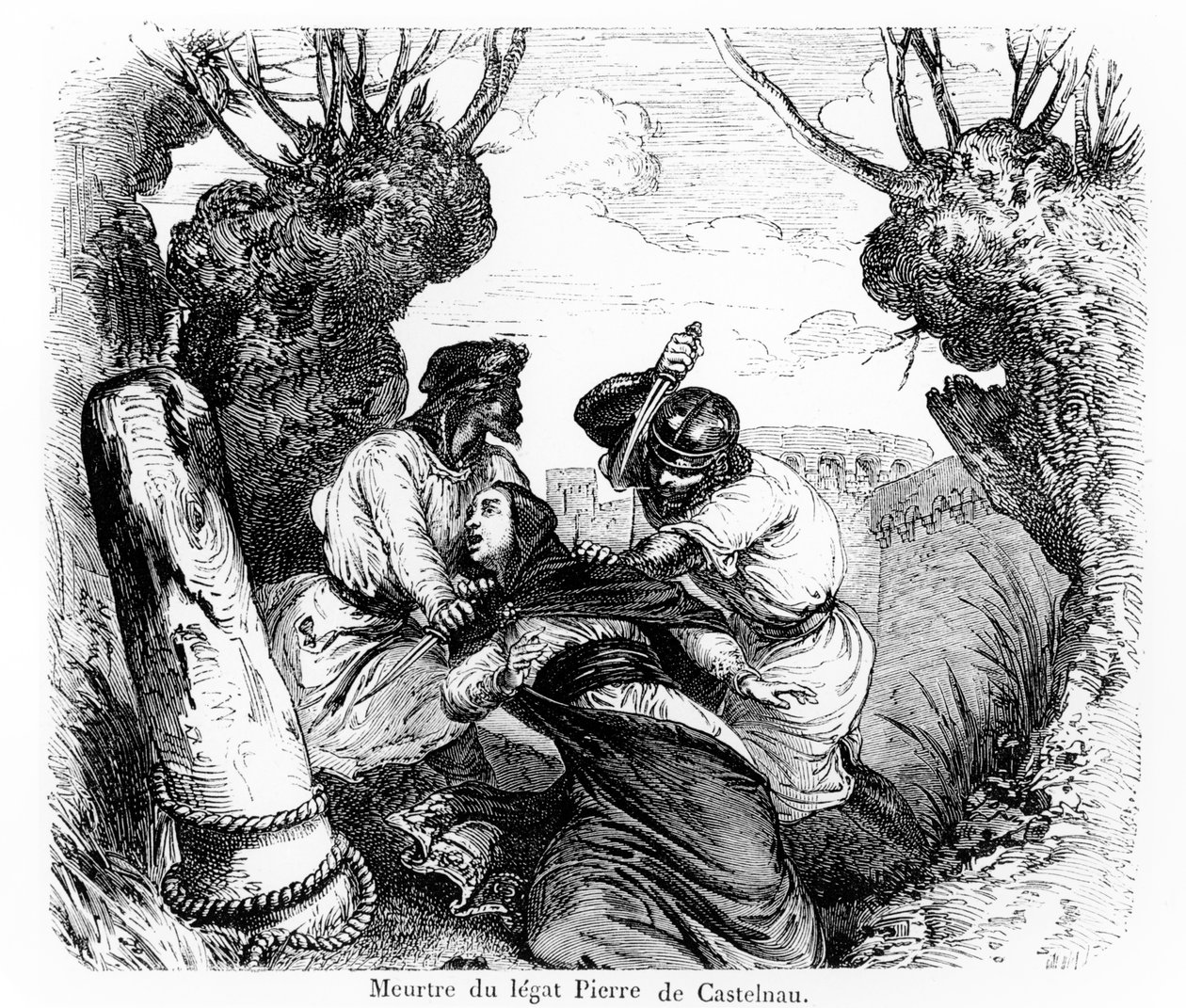 El asesinato del legado papal, Pierre de Castelnau, 1860-80 de French School