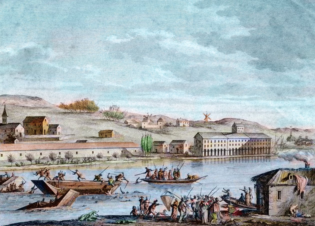 El ahogamiento de Nantes, Reinado del Terror, 1793 de French School