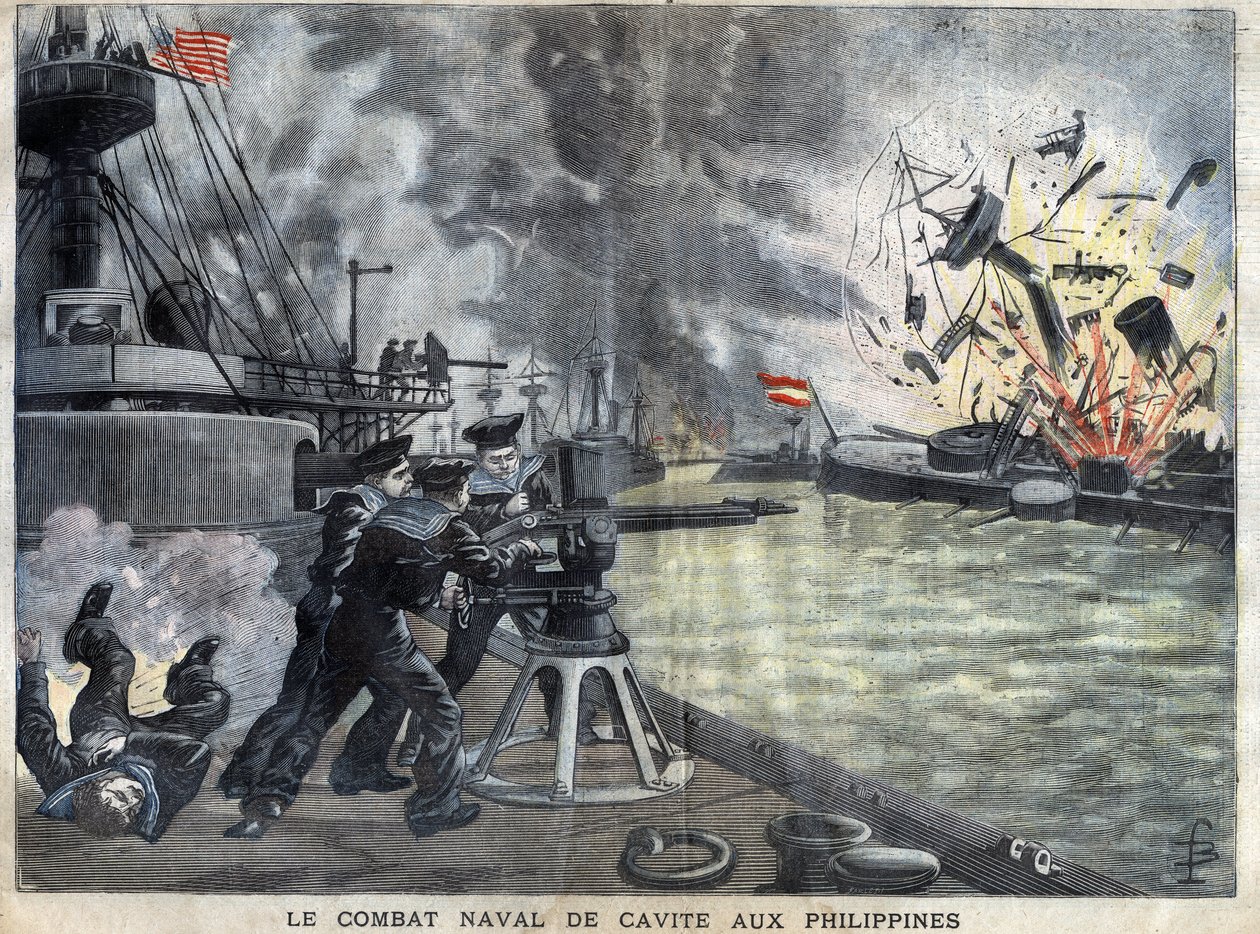 La Batalla Naval de Cavite en Filipinas durante la Guerra España - Estados Unidos de French School