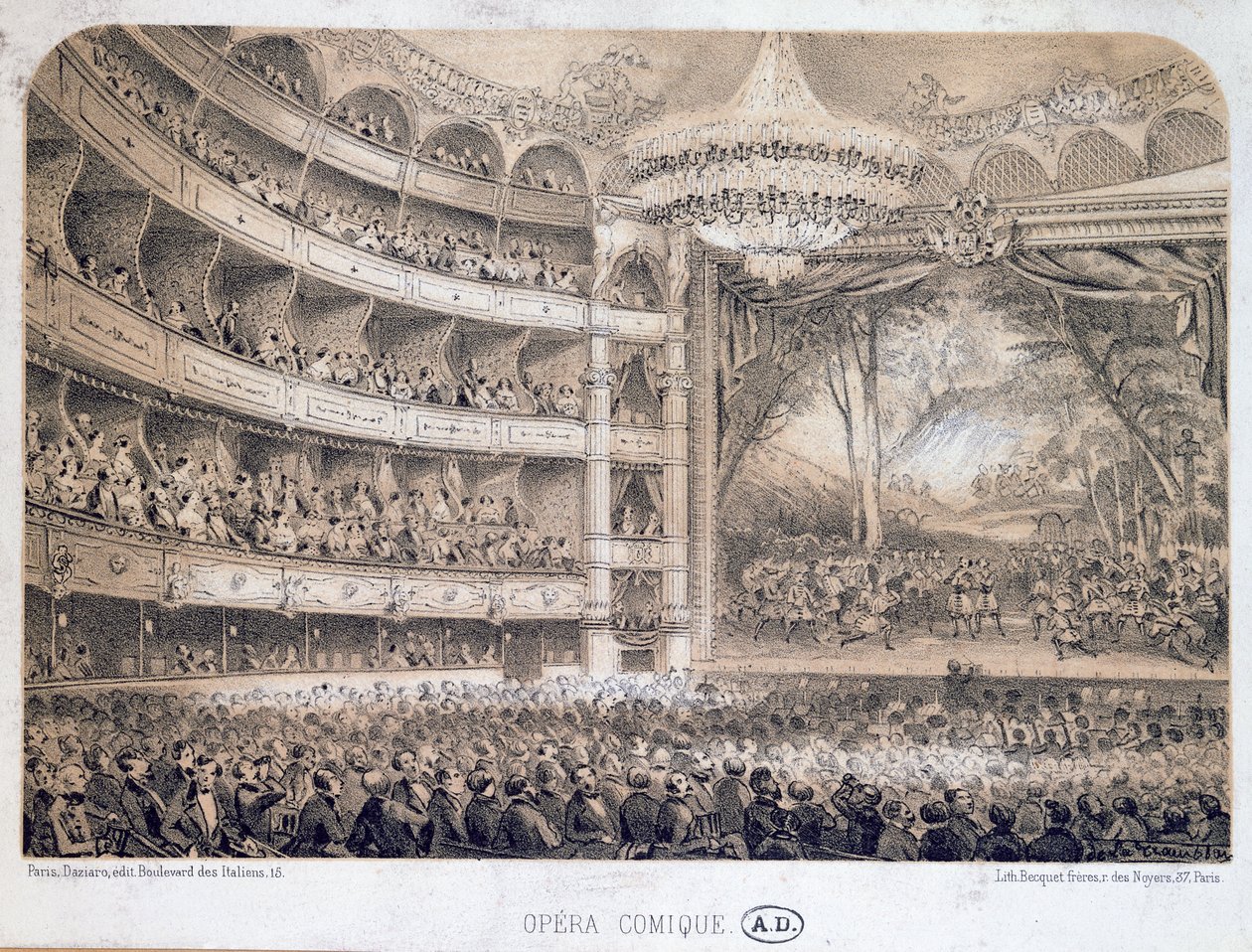 La Ópera Cómica en París, 1850-60 de French School