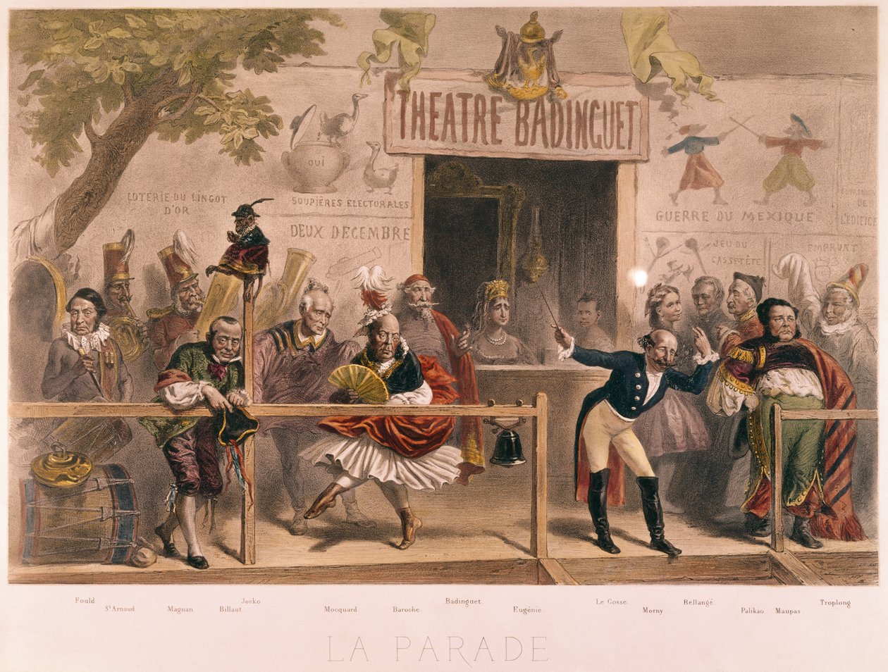 El desfile, caricatura de Napoleón III y su corte (1808-73), de La Menagerie Imperiale, c.1870 de French School