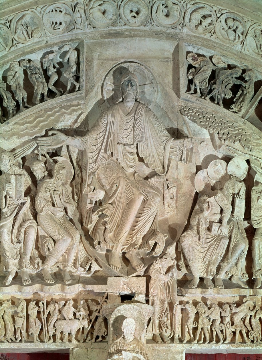 El Pentecostés, del tímpano del portal central, c.1120 de French School