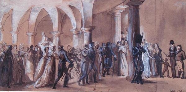 El peristilo en el Teatro Francés, c.1822 de French School