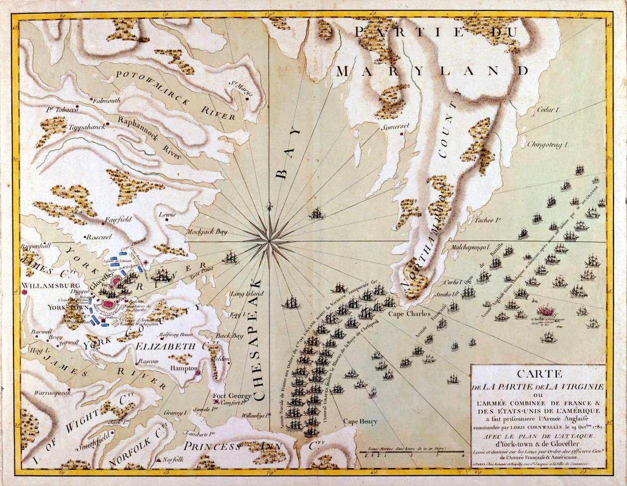 El plan de ataque en Yorktown y Gloucester de French School