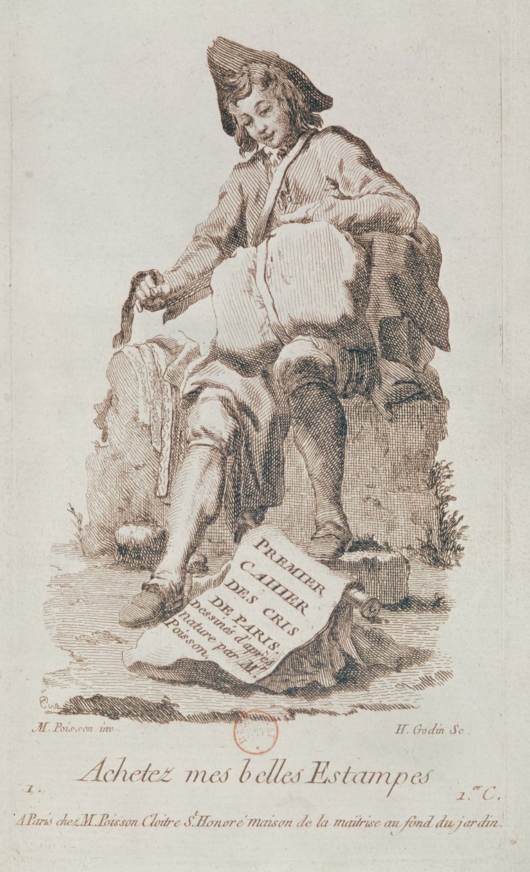 El vendedor de grabados, de Petits Metiers de Paris de French School