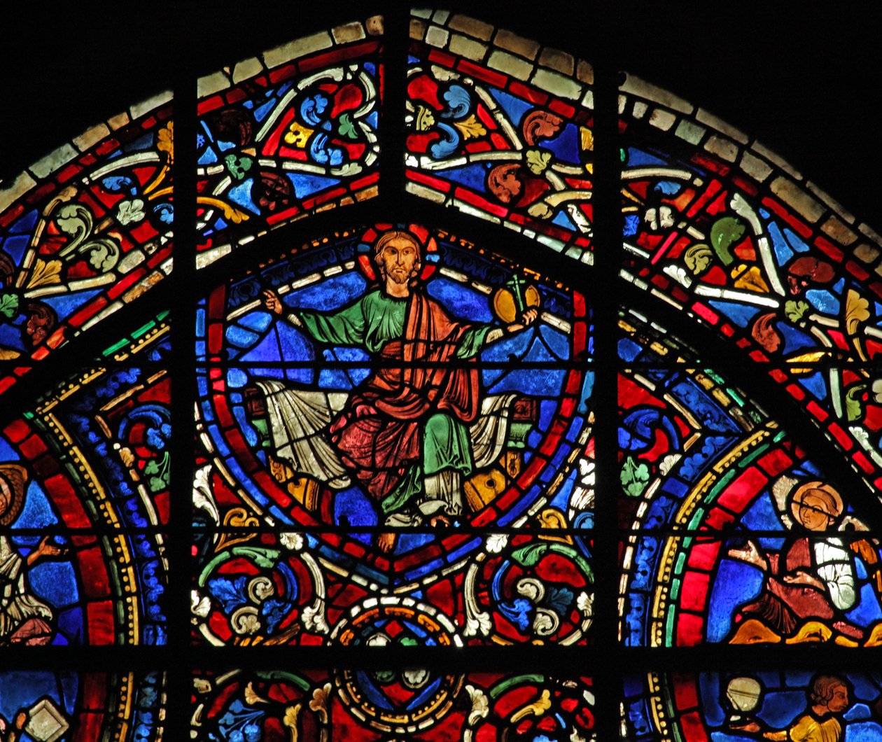La ventana del Hijo Pródigo: Cristo - Majestas Domini de French School