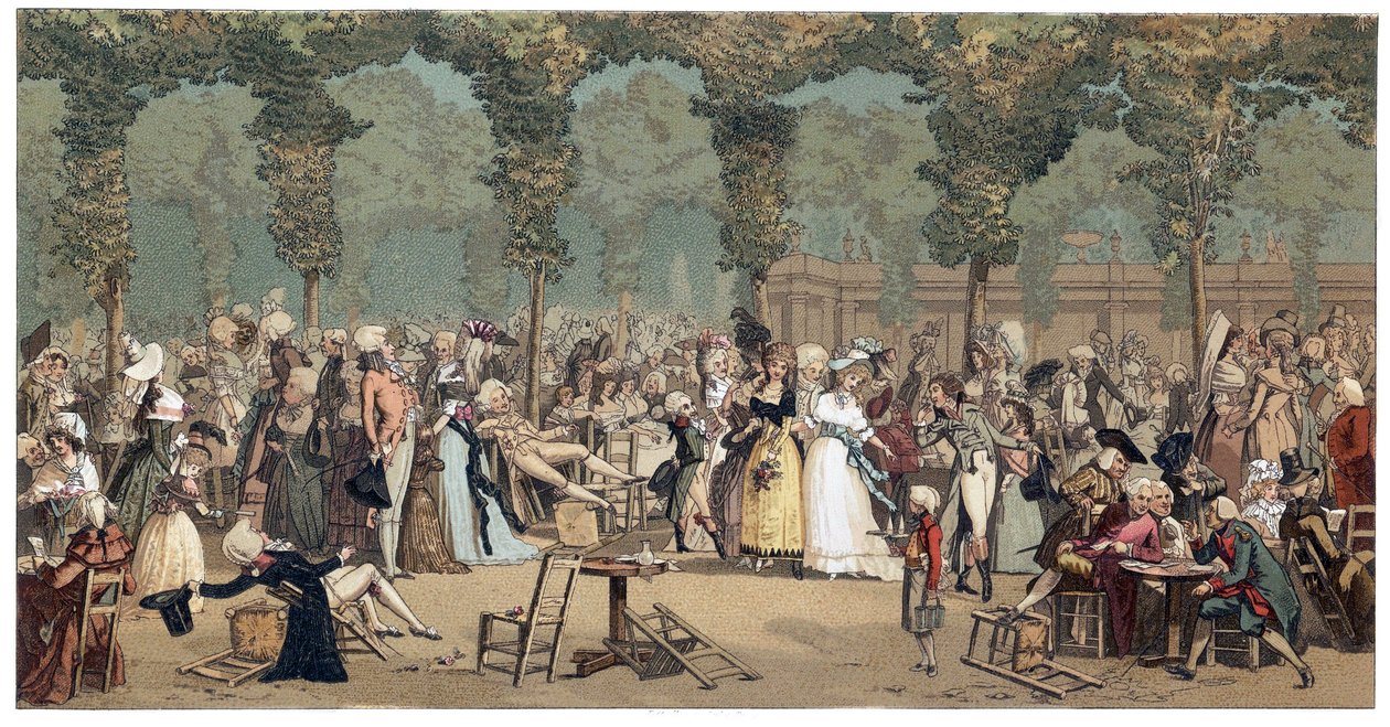 El Paseo Público en el Palais Royal en París por Philibert-Louis Debucourt (1755-1832) de French School