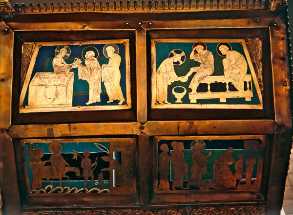 La resurrección de Lázaro, detalle del relicario de San Marcos, c.1210-30 de French School