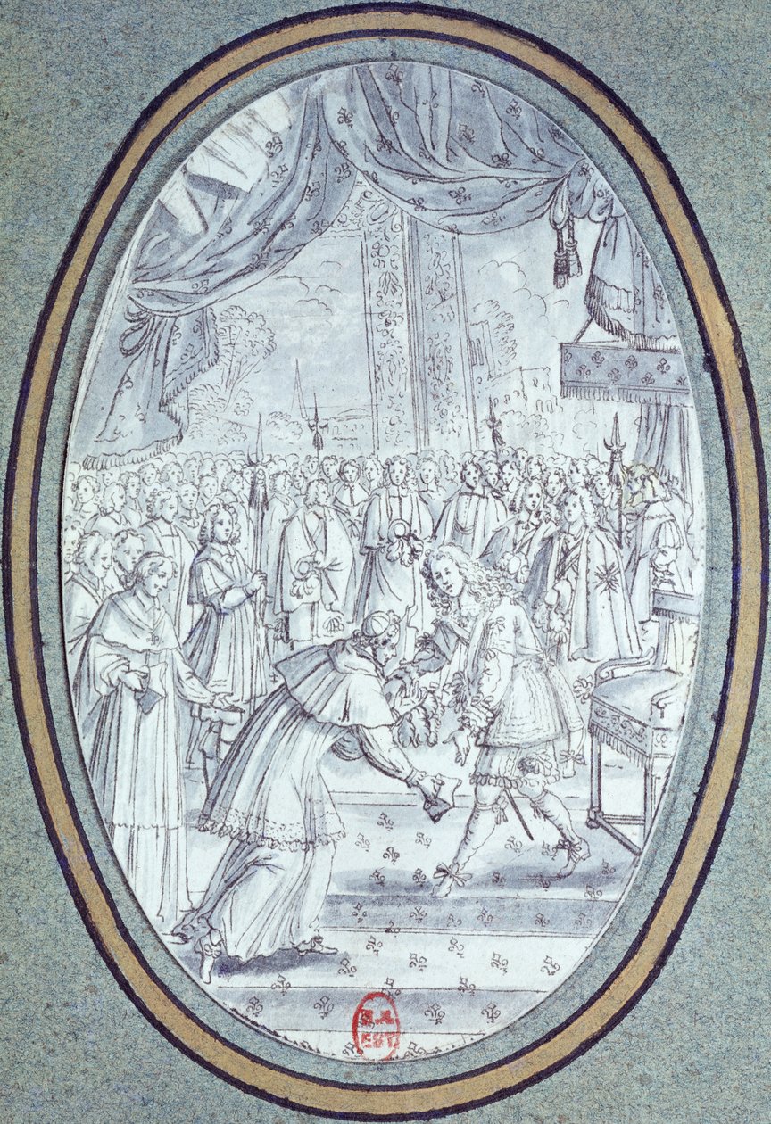 La Recepción del Cardenal Flavio Chigi (1631-93) por Luis XIV (1638-1715) 29 de julio de 1664 de French School