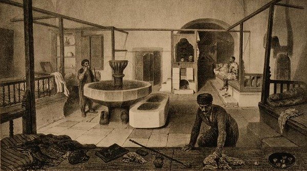 La sala de descanso de los baños tártaros, publicado por Auguste Bry de French School