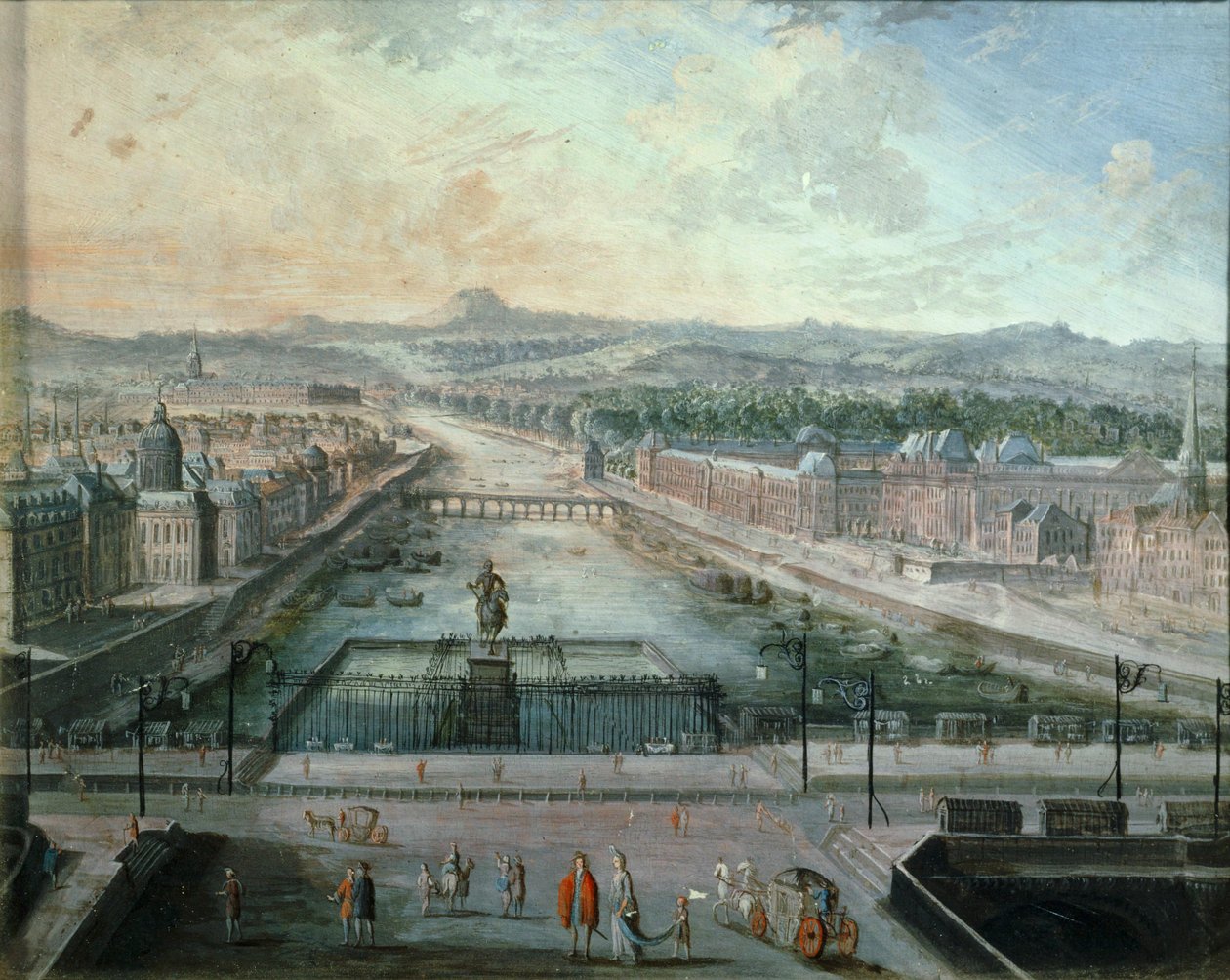 El Sena visto desde la plaza Dauphine ... (pintura sobre lienzo) de French School
