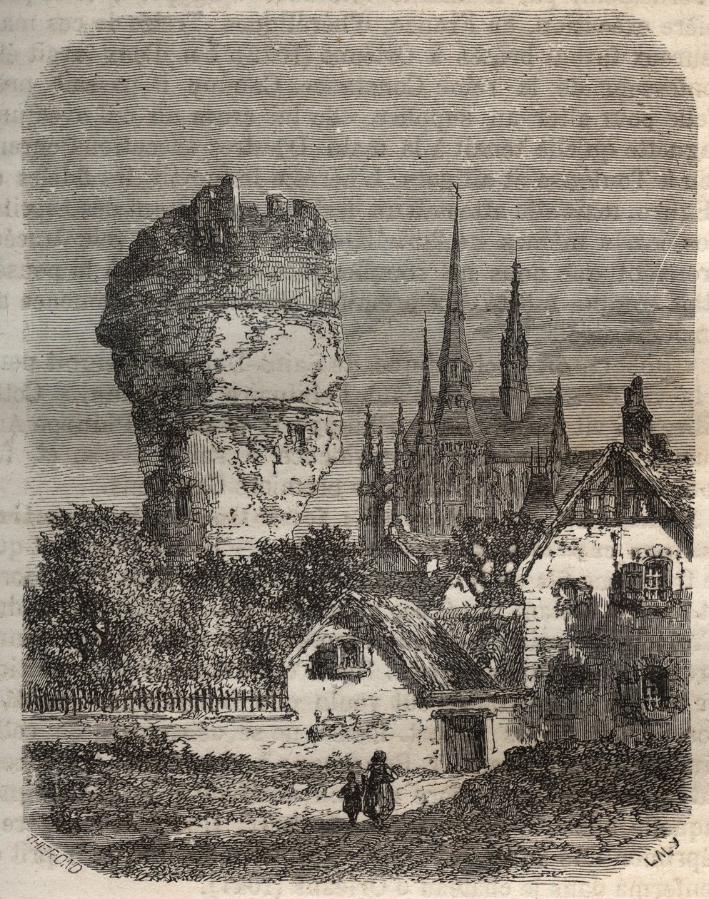 La Torre de Gallardon - torre feudal, data del siglo XII - grabado en “Histoire de France” por Victor Duruy (1811-1894) - 1882 de French School