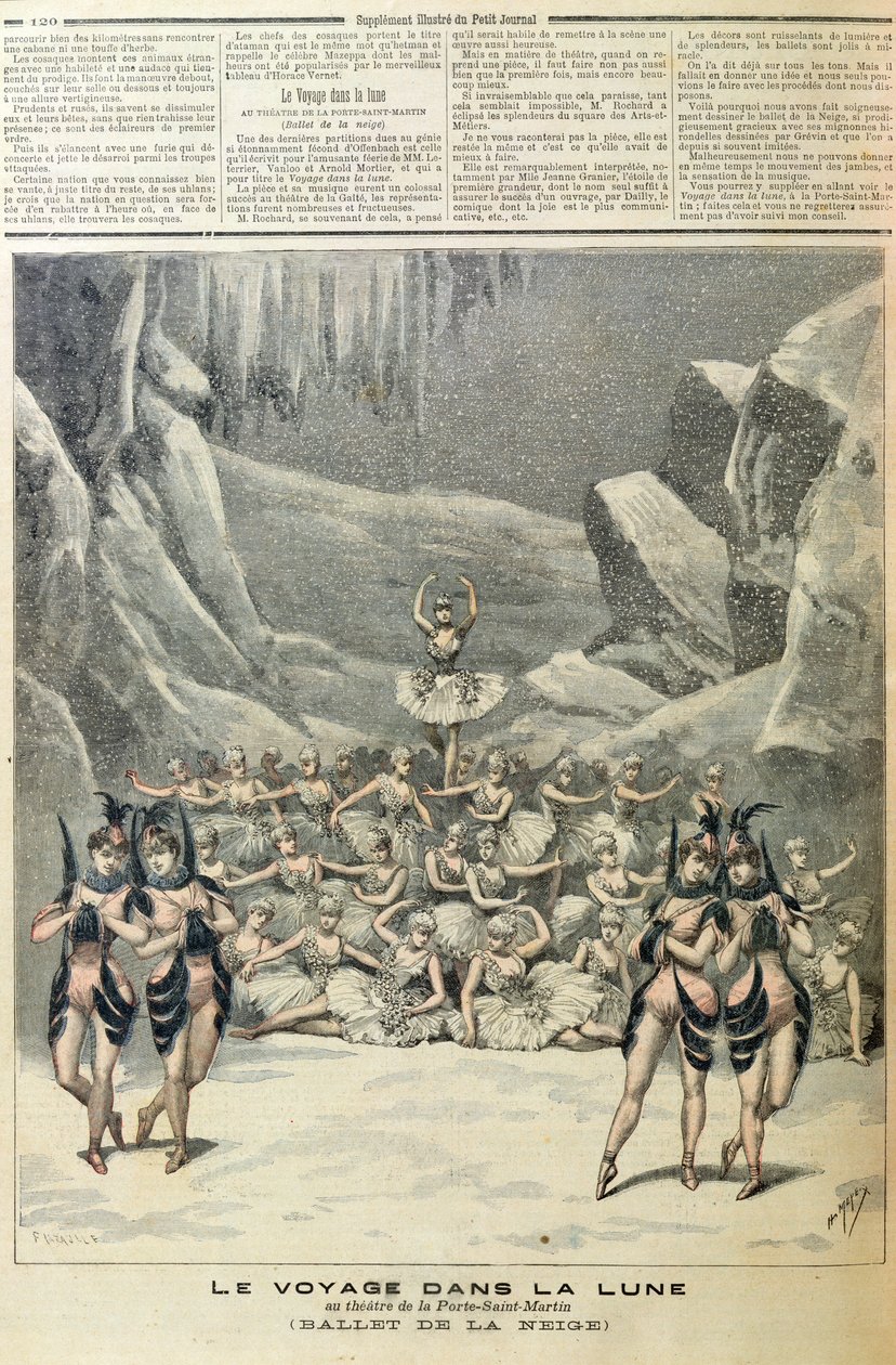 El Ballet de la Nieve, de El Viaje a la Luna por Jacques Offenbach (1819-90) de Le Petit Journal, 16 de abril de 1892 de French School