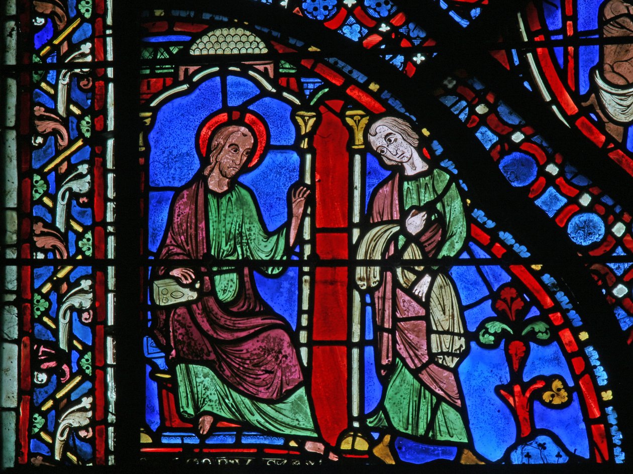 La ventana de San Jaime: Jaime envía su manto para curar a Filetus de French School