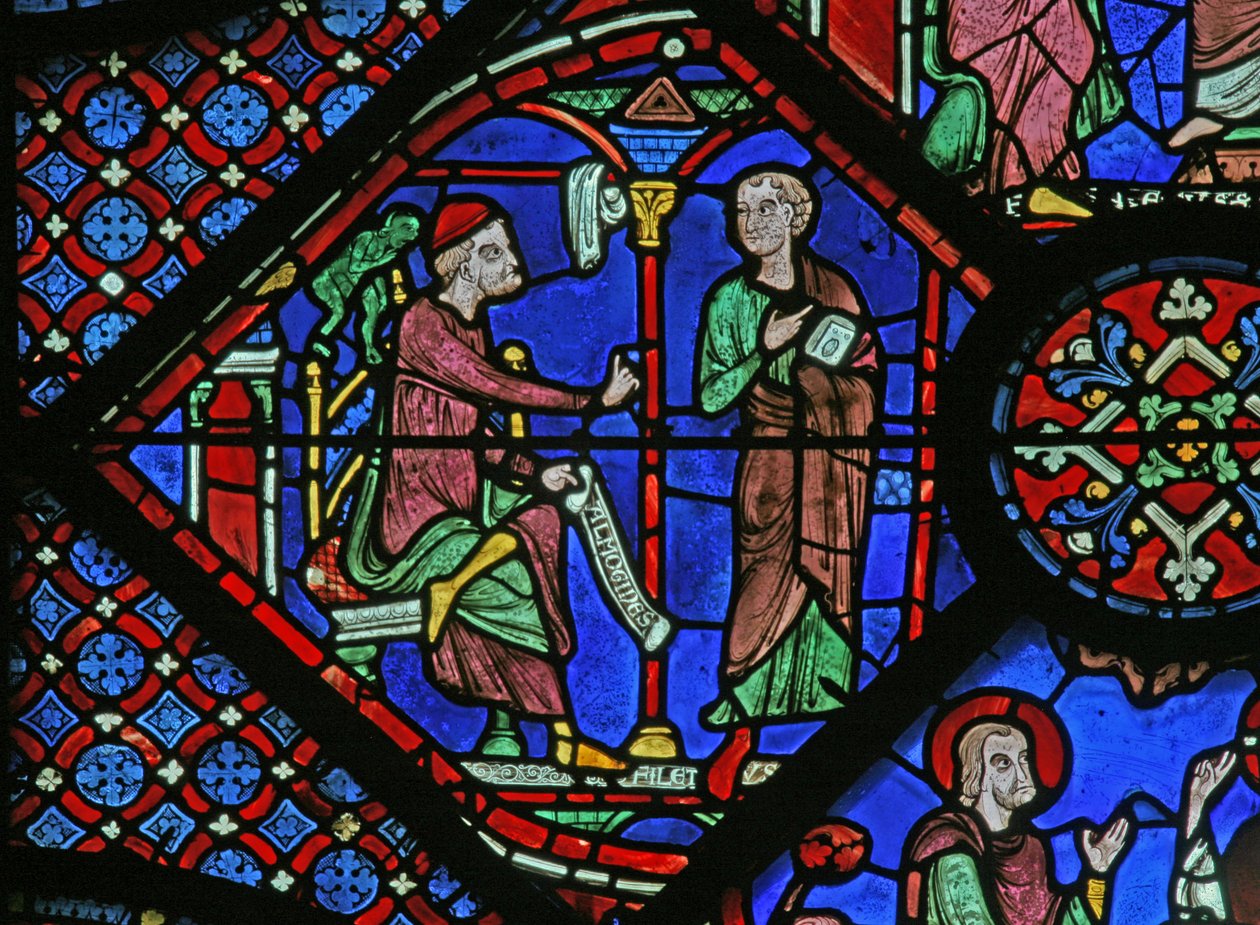 La ventana de San Jaime: El mago Almoniges (Hermoniges) envía a su discípulo Filetus a San Jaime de French School