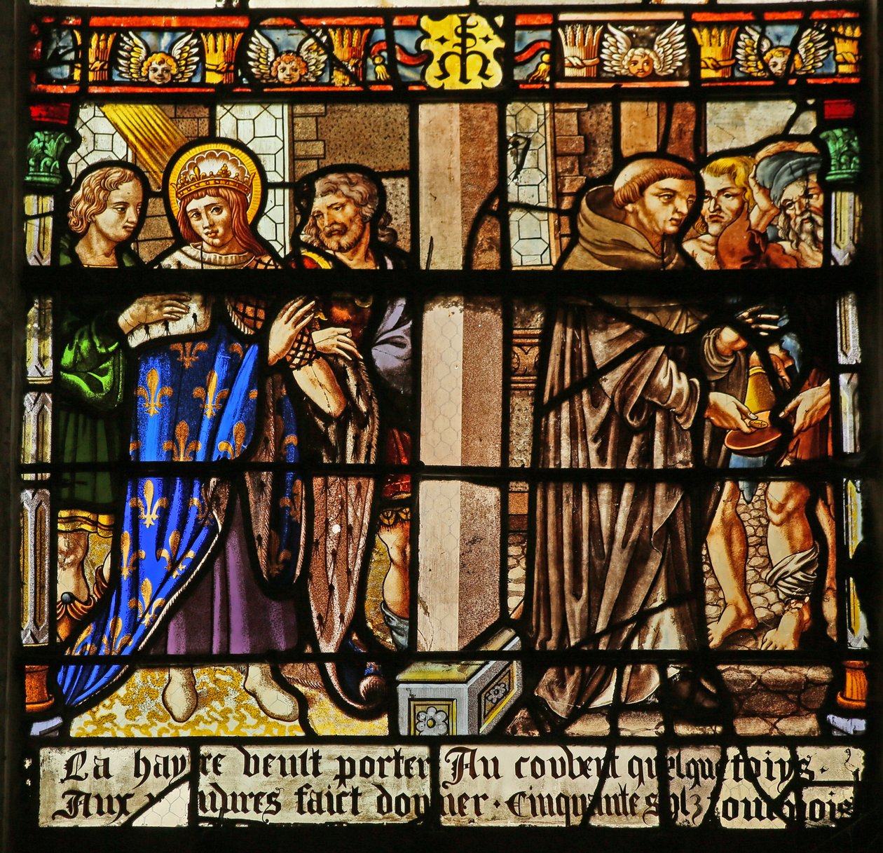 La ventana de San Luis: Luis hace penitencia y da limosnas a los monjes de French School