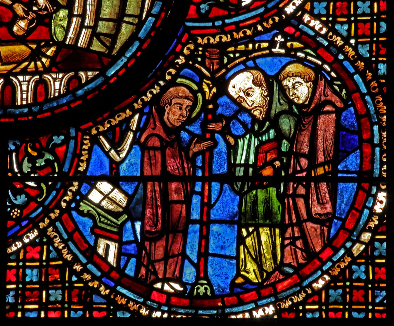 La ventana de San Lubin: sus meditaciones son interrumpidas por dos monjes de French School