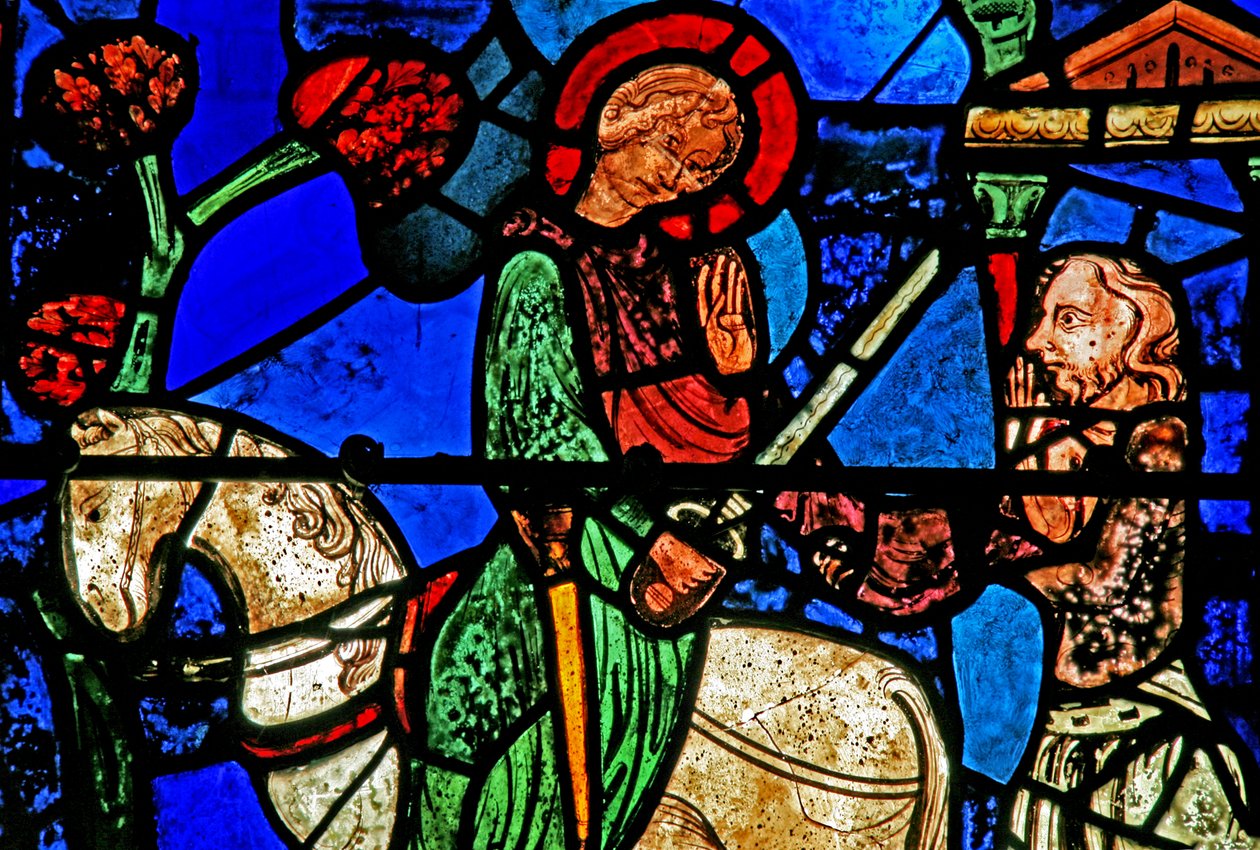 Ventana de San Martín: el santo divide su manto de French School