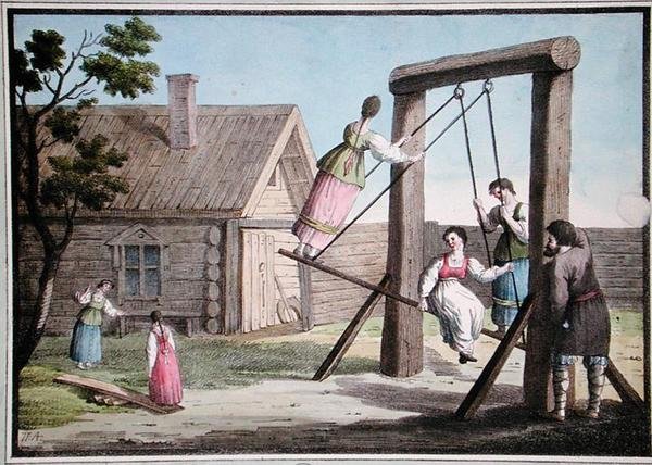 El Columpio en Rusia, principios del siglo XIX de French School