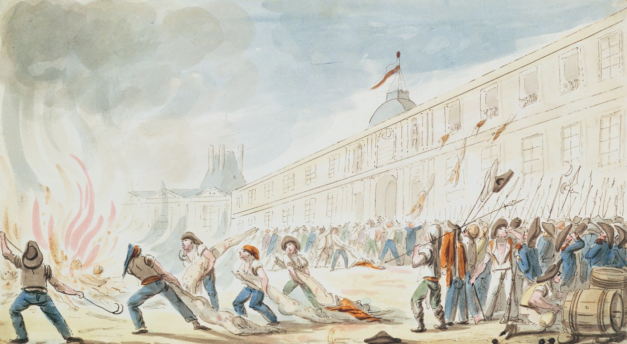 La Toma de las Tullerías, 10 de Agosto de 1792 de French School