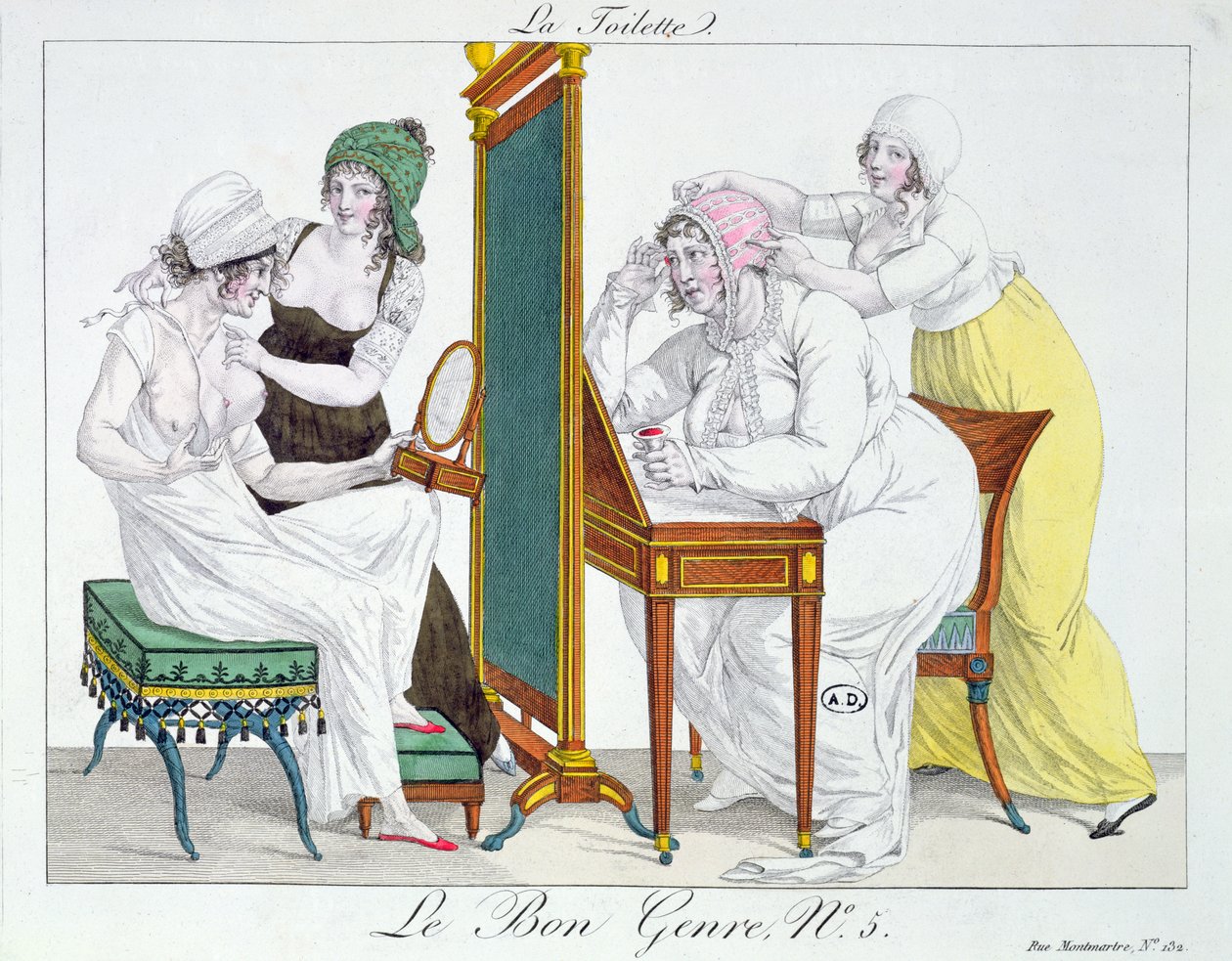 El Tocador, de la serie Le Bon Genre, principios del siglo XIX de French School