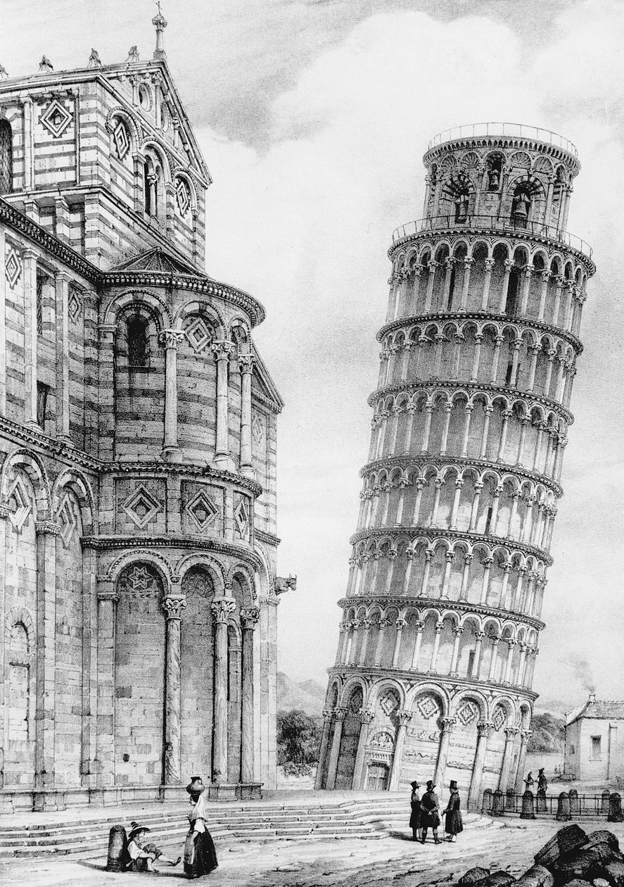 La Torre y la Catedral de Pisa de French School