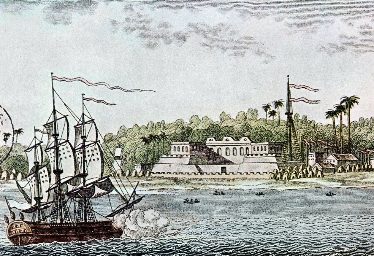 La ciudad de St. Louis, Senegal, de LAfrique por R. Geoffroy, 1814 de French School