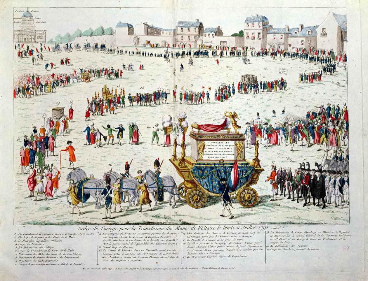 La Traslación de los Restos Mortales de Voltaire (1694-1778) al Panteón de París el 10 de julio de 1791 de French School