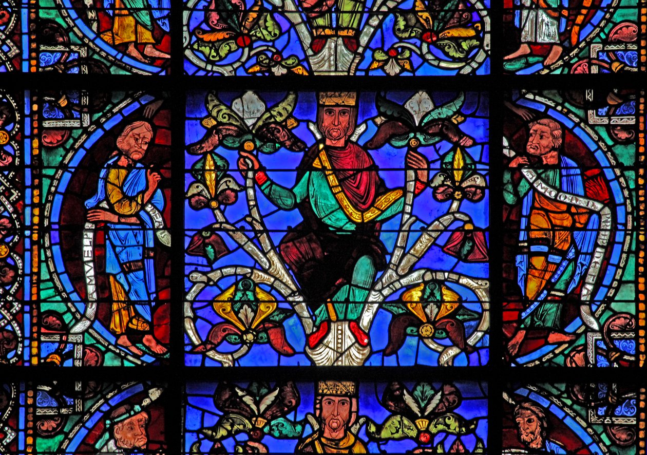 El Árbol de Jesé: Moisés, un rey de Jesé, Balaam de French School