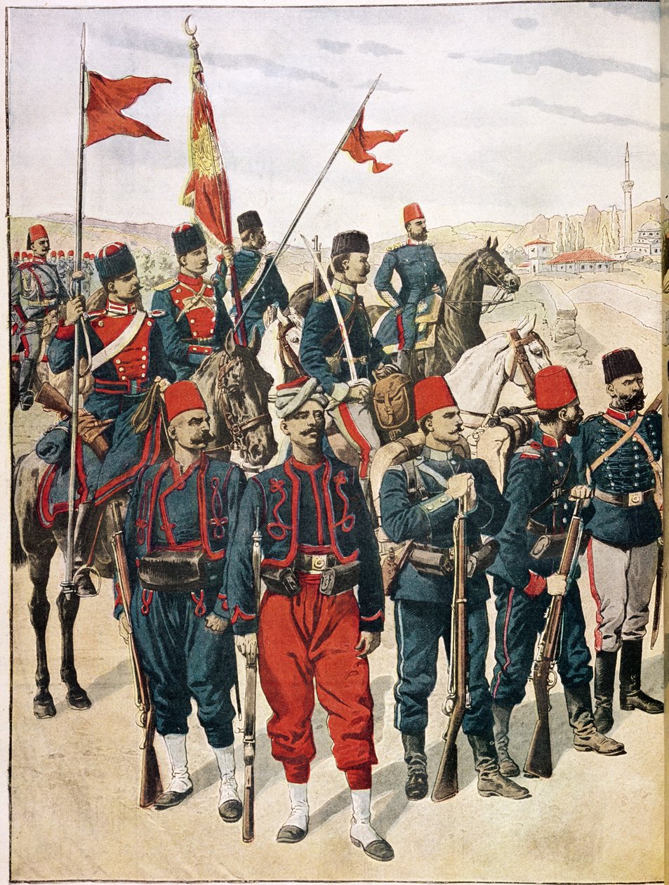 El ejército turco durante la guerra de los Balcanes, 1912-13 de French School